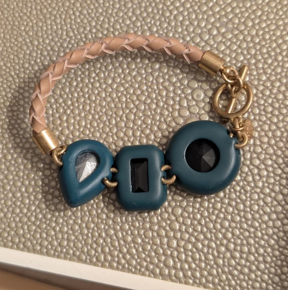 ⭐ RARE ⭐ Brulee J.Crew Leather Braided Bracelet - Picture 2 of 6